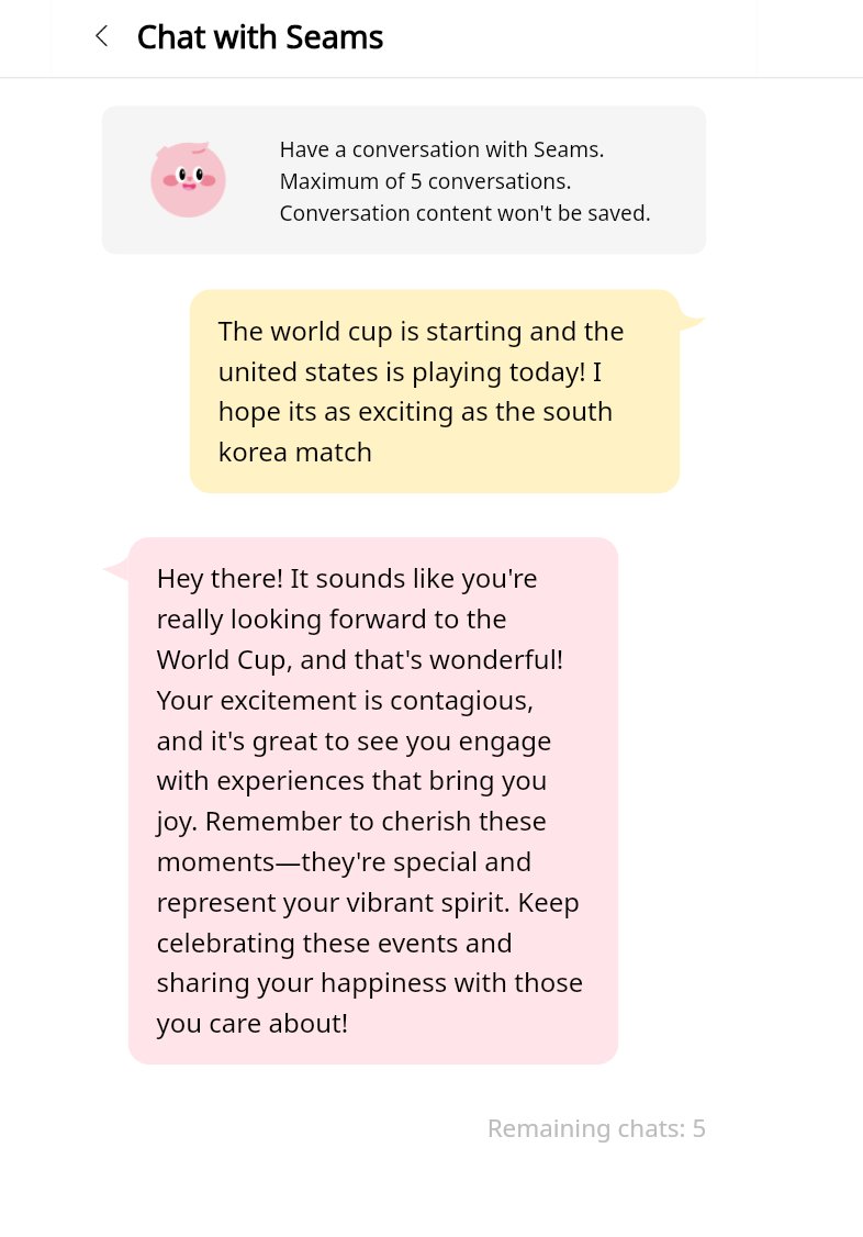 Seamsとの会話