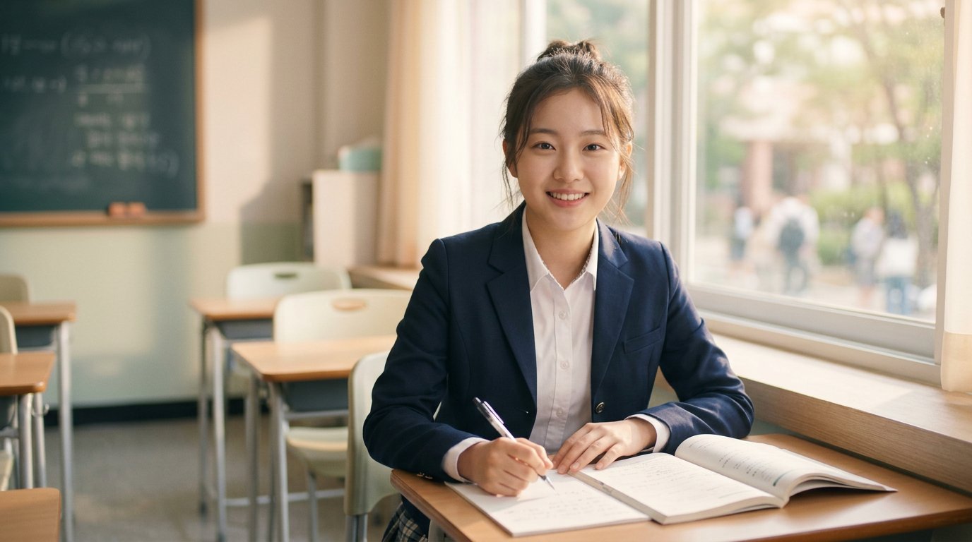 Estudiante estudiando en un aula